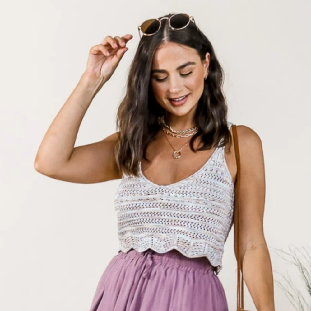 Olivaceous Layla Crochet Crop Top